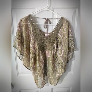 Juniors boho sheer top